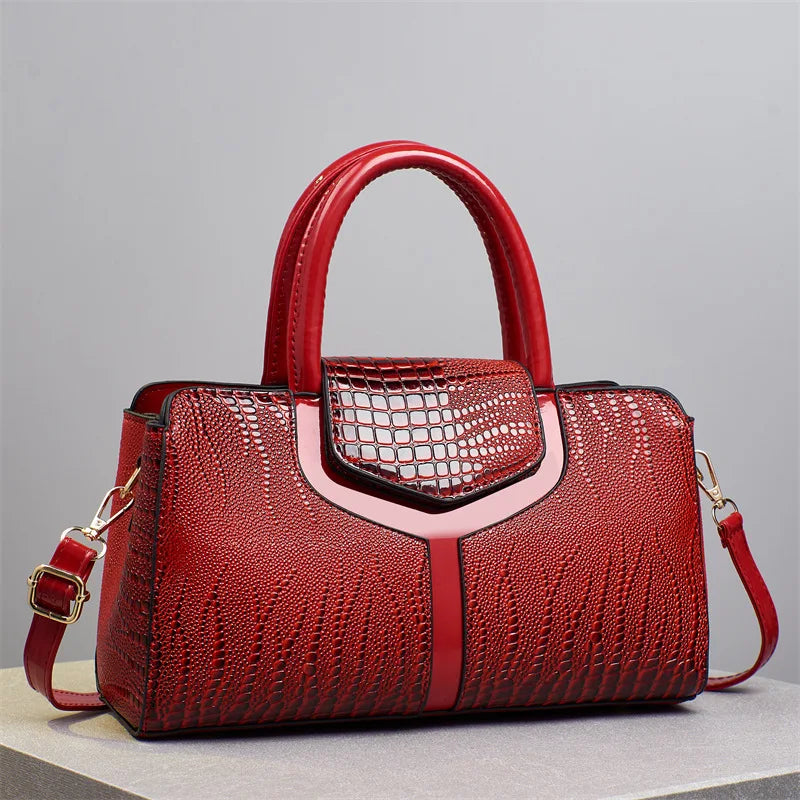 Sac à main motif crocodile pour femmes