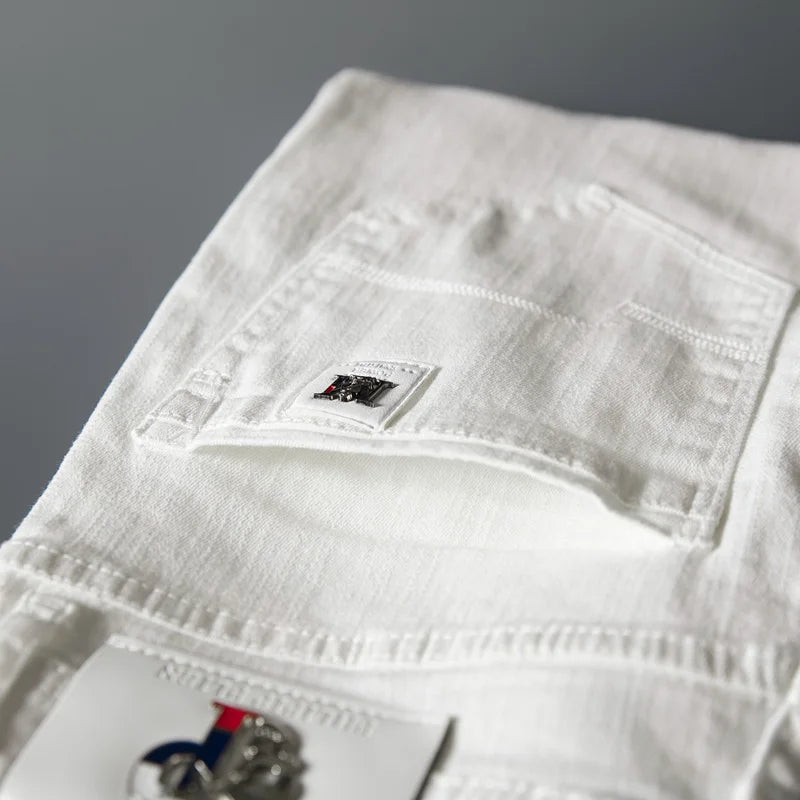 Jeans slim blancs pour hommes