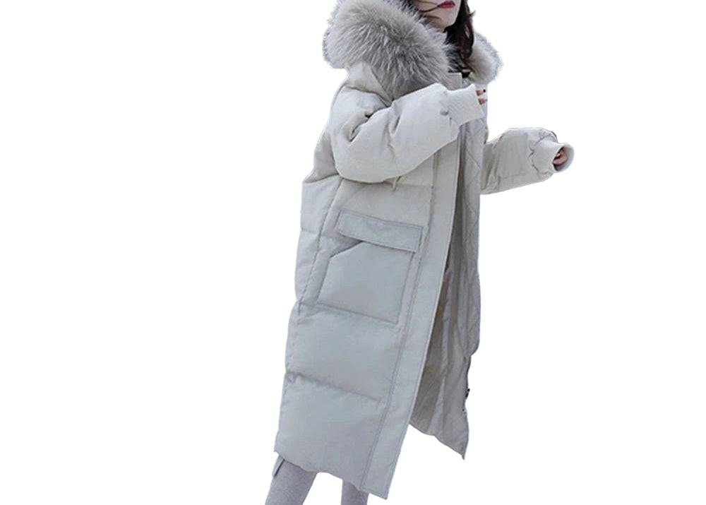 Doudoune longue double face pour femme