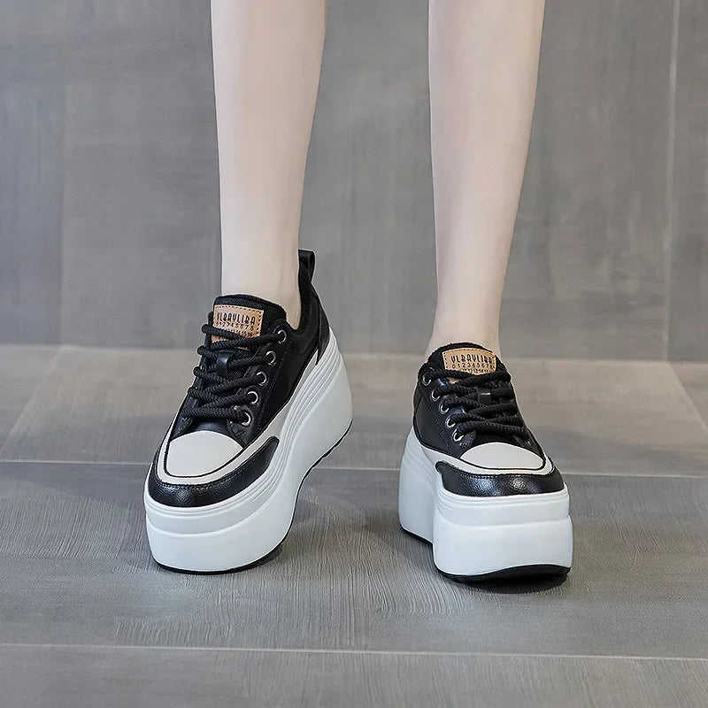 Baskets en cuir véritable pour femmes