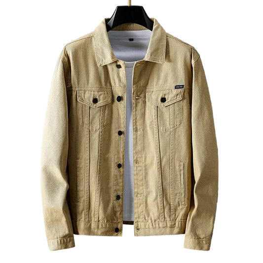Veste en jean kaki pour hommes