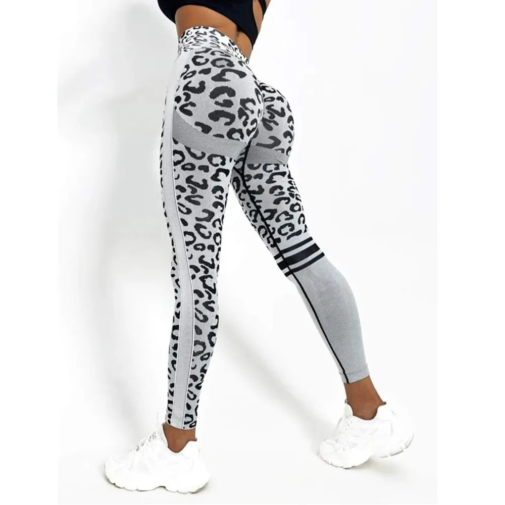 Leggings sans couture léopard pour femme