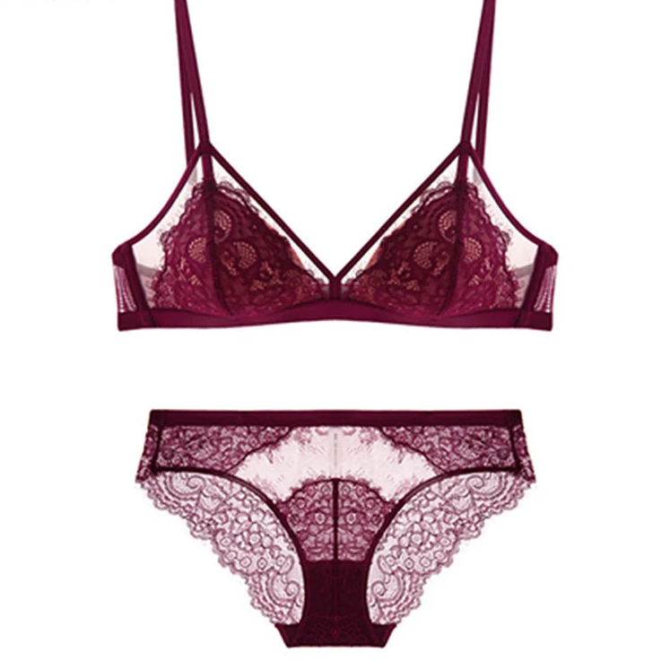 Ensemble de lingerie sexy en dentelle française brodée pour femme