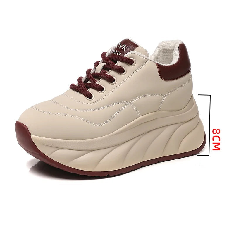 baskets en cuir véritable pour femmes