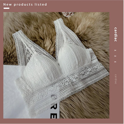 Soutien-gorge réglable en dentelle pour femmes, gilet fin sans fil, sans couture