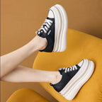 Baskets à semelle compensée en microcarence pour femmes