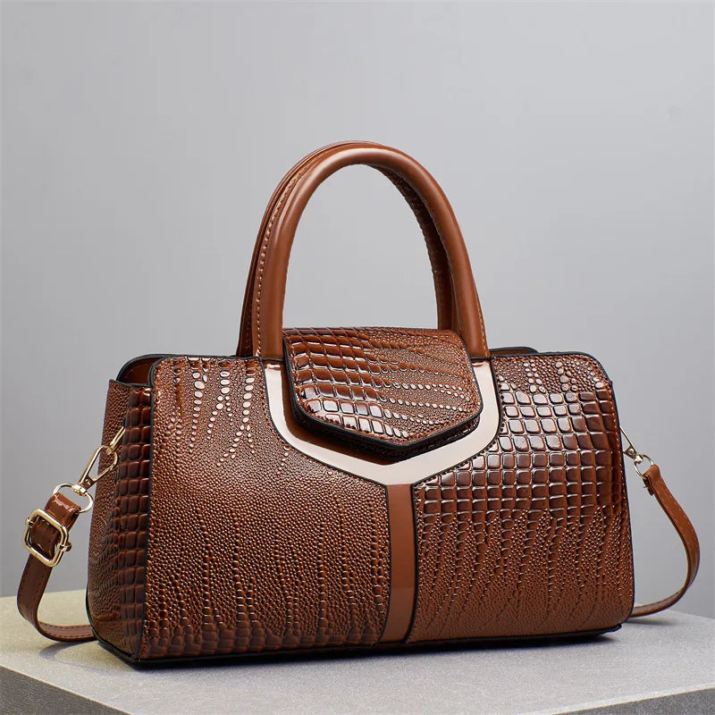 Sac à main motif crocodile pour femmes