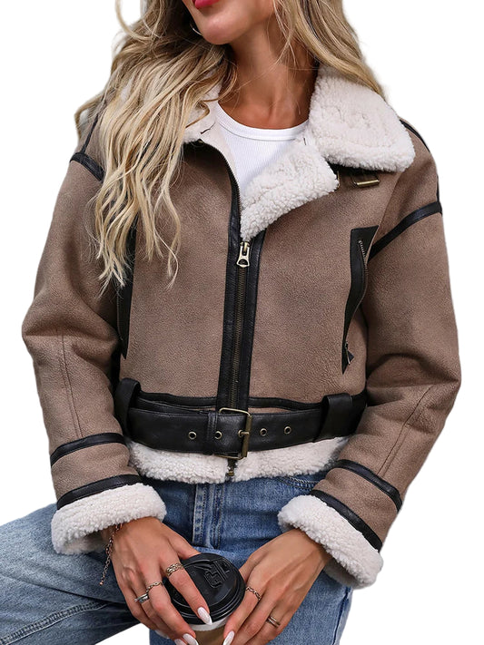 Veste ample épais chaud fausse fourrure