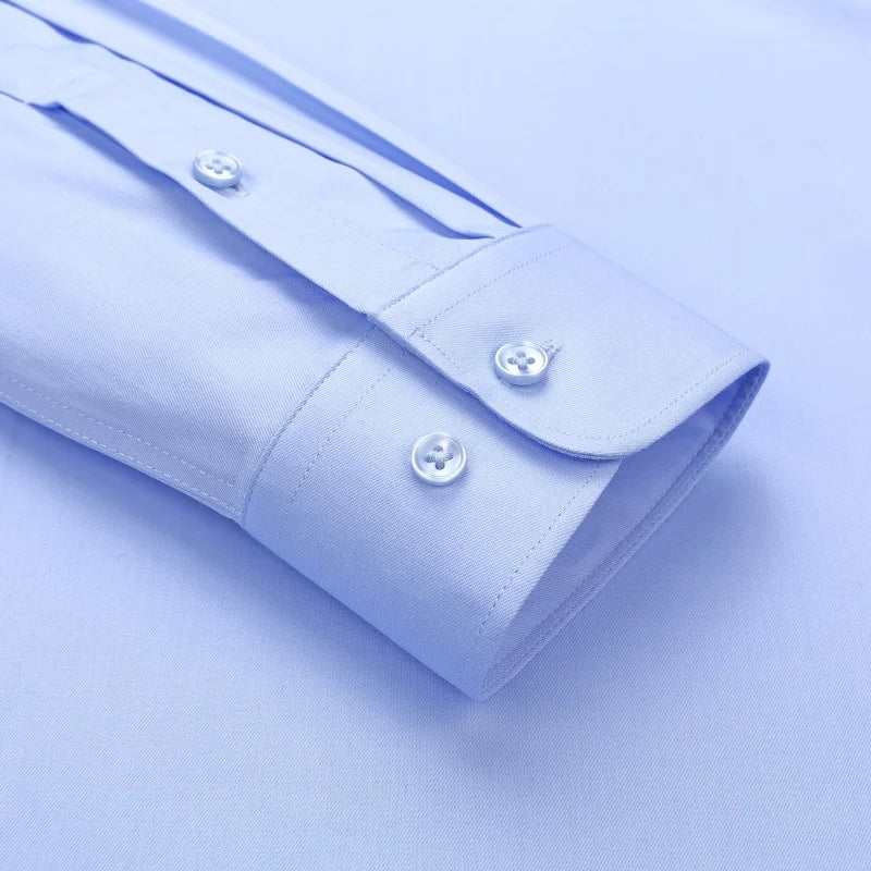 Chemise à manches longues en coton élastique pour hommes