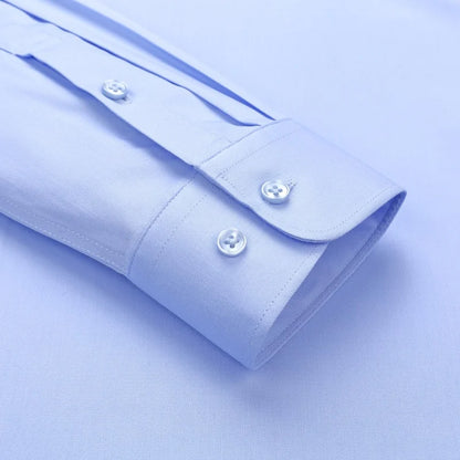 Chemise à manches longues en coton élastique pour hommes