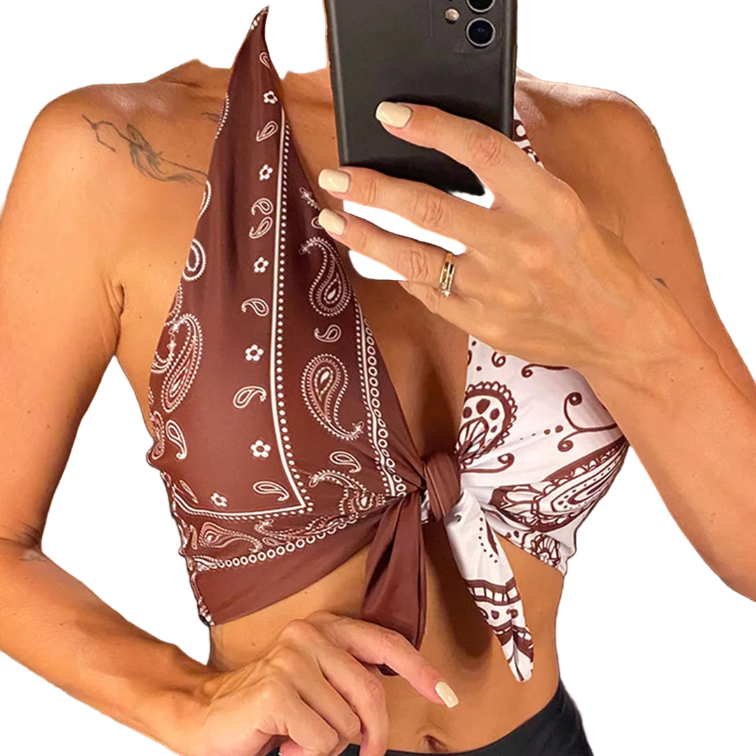 Maillot de bain deux pièces sexy imprimé pour femmes