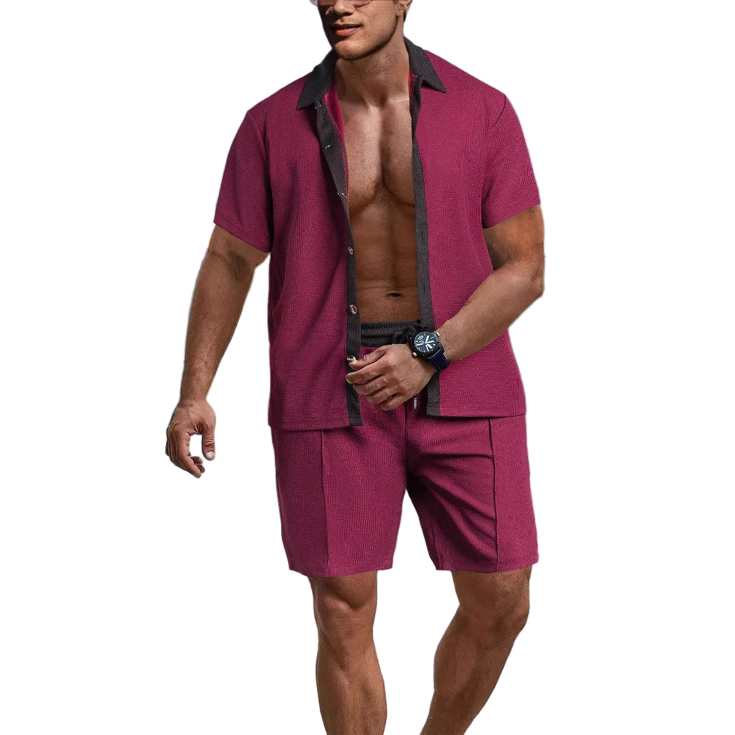 Ensemble chemise à manches courtes et short pour hommes