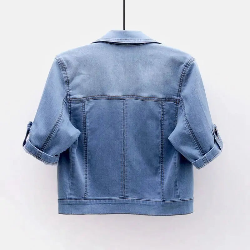 Veste en jean à manches trois-quarts pour femme