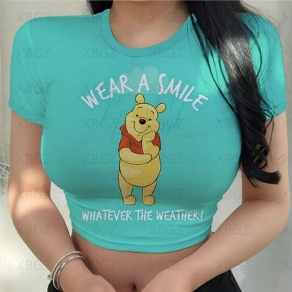 T-shirt Disney Winnie pour femmes haut court