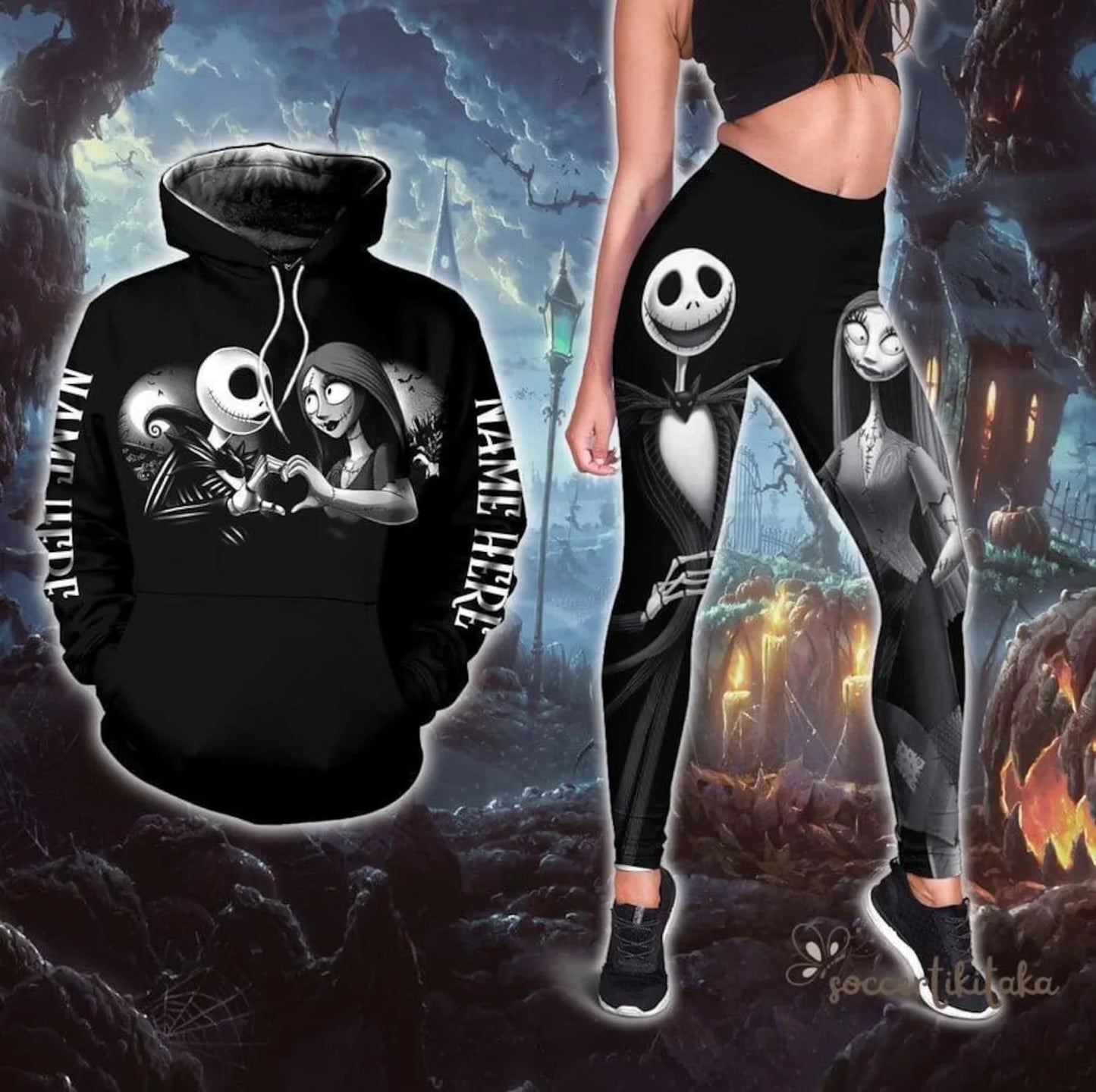 Ensemble sweat à capuche et Leggings Disney le Cauchemar Noël Jack Skellington pour femme