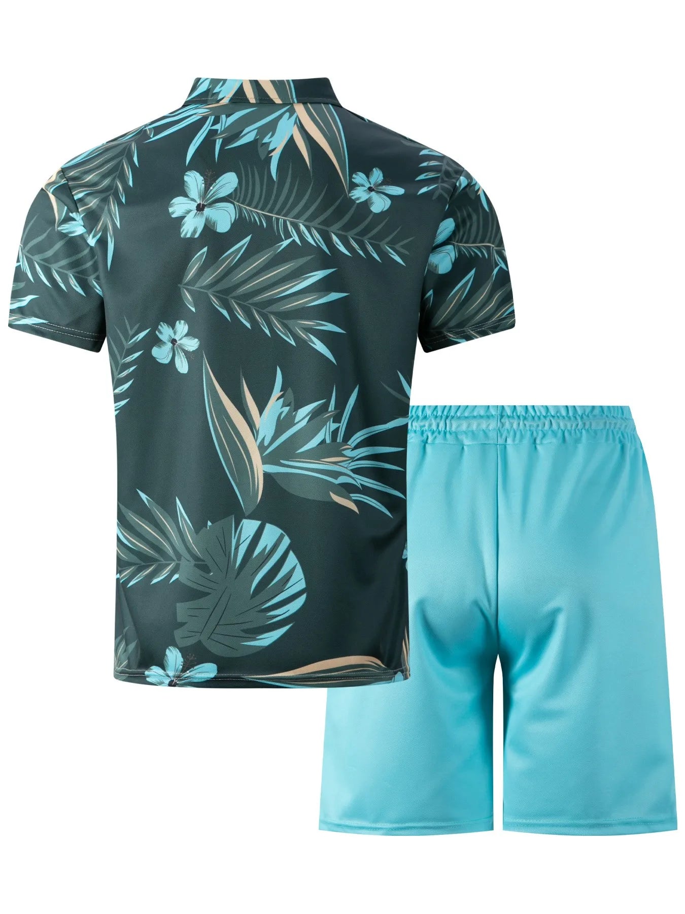 Ensemble de plage décontracté à manches courtes et fermeture éclair pour hommes