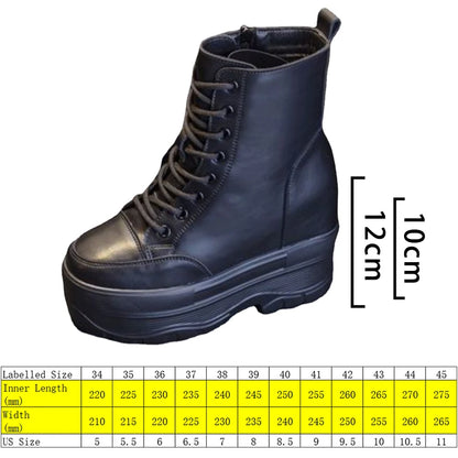 Bottines compensées en microcarence pour femme à fermeture éclair 12cm, 10cm