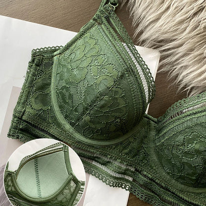 Ensemble de sous-vêtements sexy en dentelle brodée de fleurs pour femmes