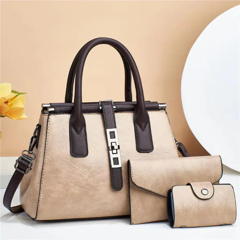 Sac à bandoulière ensemble de 3 pièces simple pour femmes