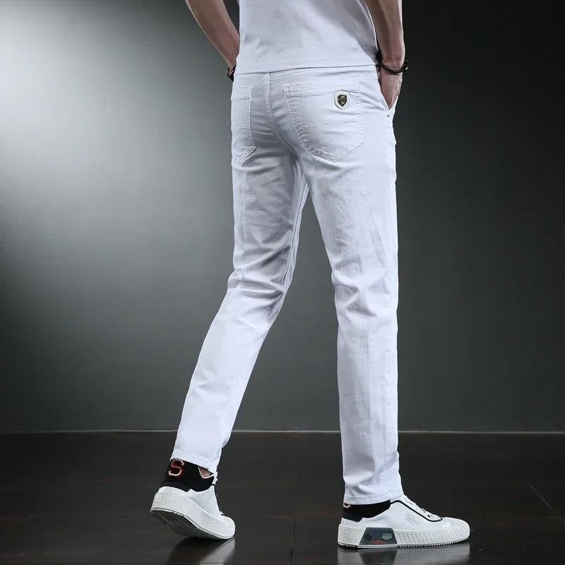 Jeans slim blancs pour hommes