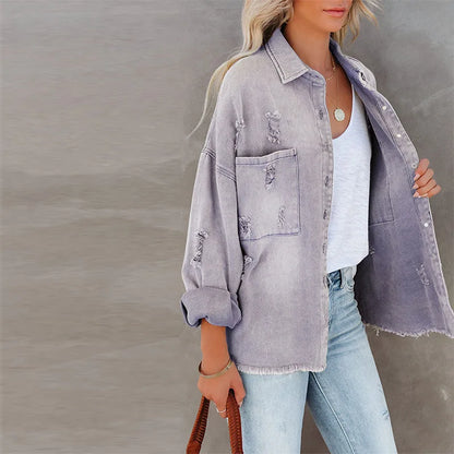 Veste en jean fin Vintage pour femmes