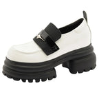 Baskets à plateforme en cuir verni PU pour femmes