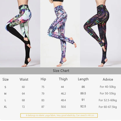 Leggings de sport à fleurs taille haute pour femme