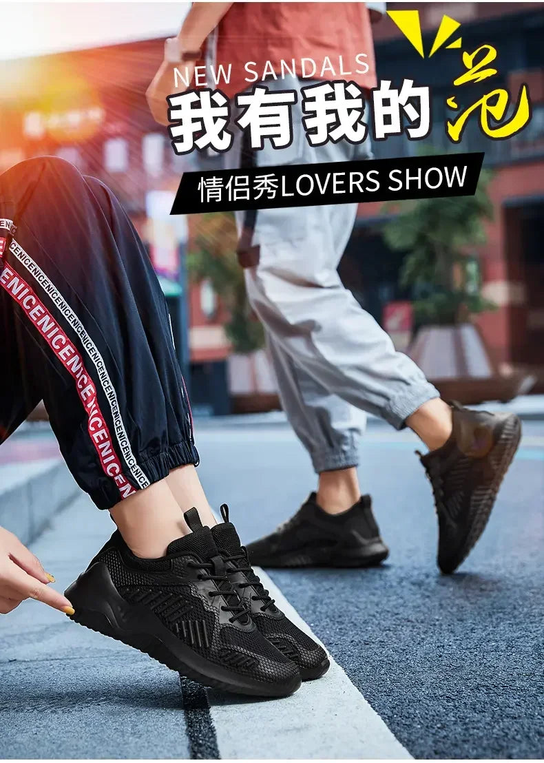 Baskets en maille respirante blanche pour hommes et femmes