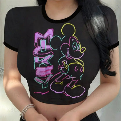 T-shirt Disney Minnie Mouse pour femmes haut court