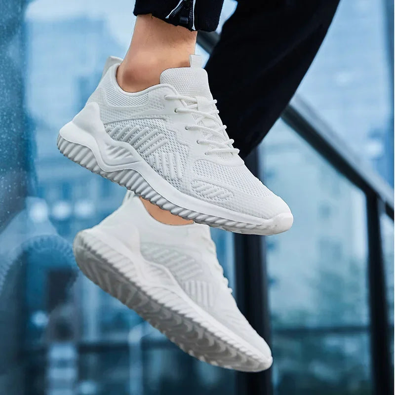 Baskets en maille respirante blanche pour hommes et femmes