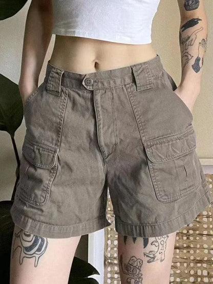 short en jean cargo pour femmes