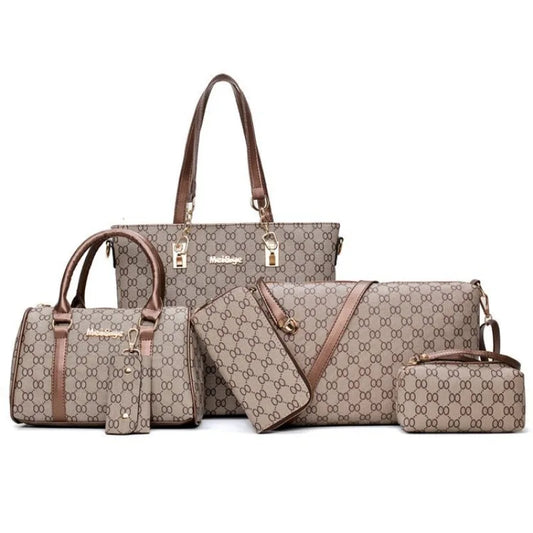 Sacs à main de luxe pour femmes, sacs en cuir de haute qualité, sac à main à motif initié, sac à bandoulière, ensemble de 6 pièces