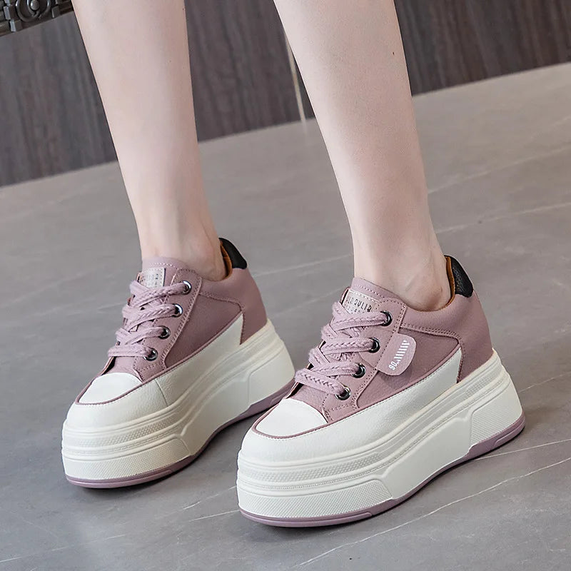 Baskets en cuir véritable femmes