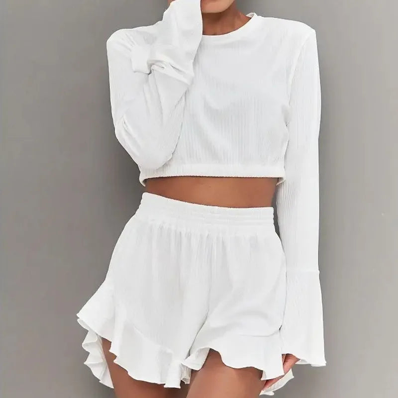 Ensemble pyjama 2 pièces en dentelle pour femme