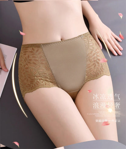 Culotte pour femme en dentelle ajourée taille haute