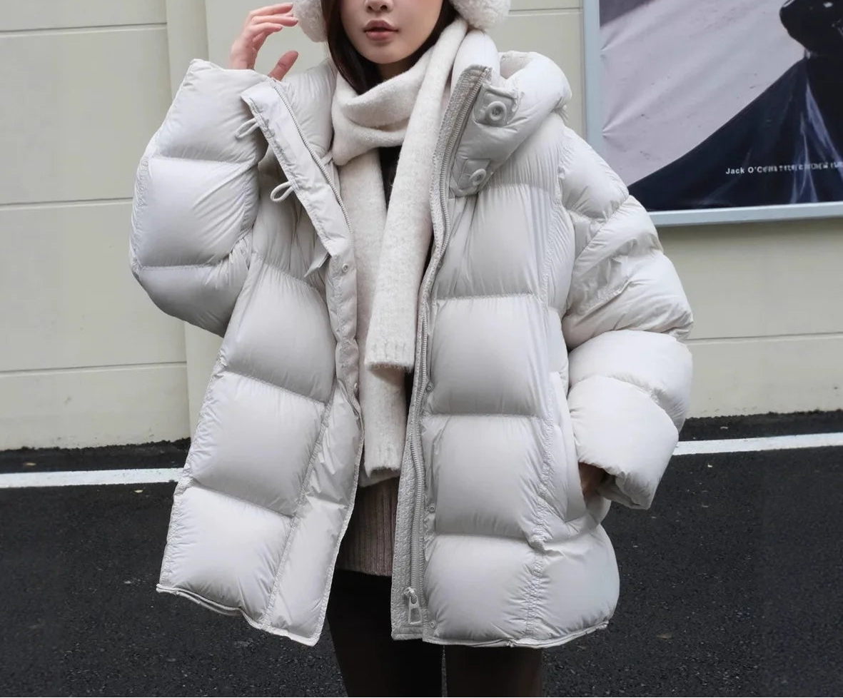 Manteau 90% duvet de canard blanc pour femme