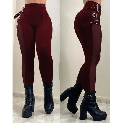 Pantalon skinny à rayures latérales pour femmes