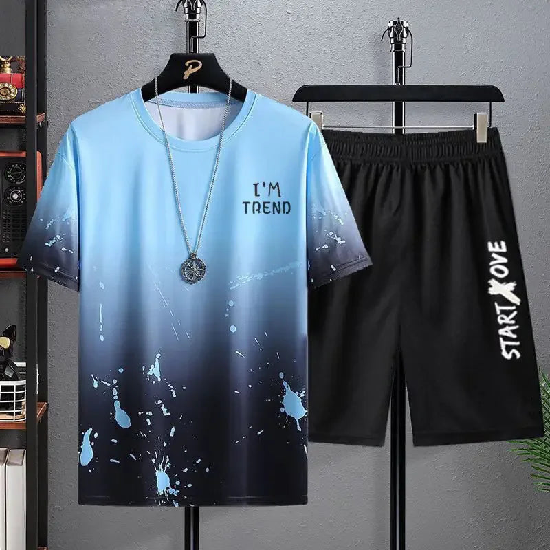 Ensemble short et  t-shirt à manches courtes pour hommes