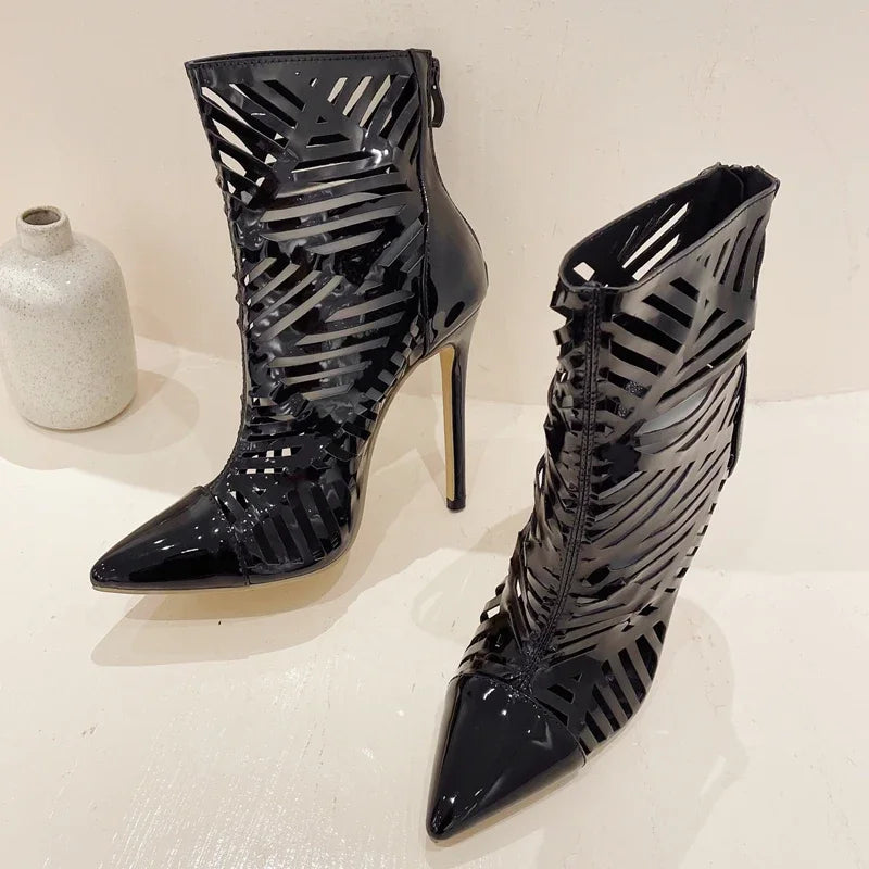 Bottines évider talons hauts pour femmes