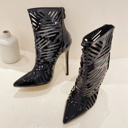 Bottines évider talons hauts pour femmes