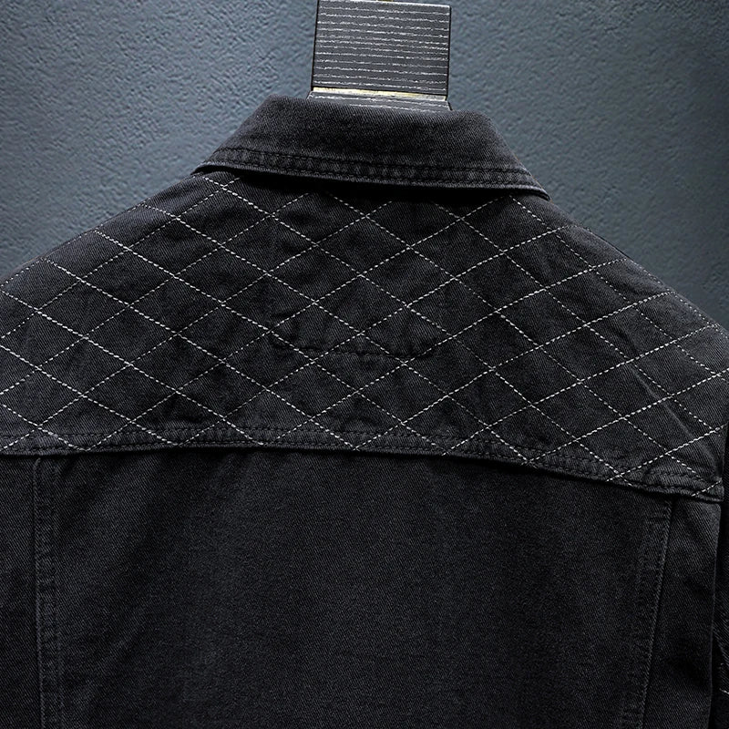 Veste en jean multi-poches pour hommes