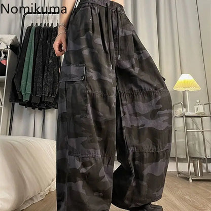 Pantalon cargo camouflage hip-hop vintage pour femme