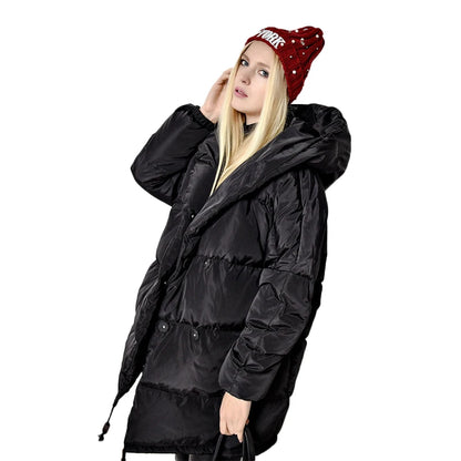 vestes 90% duvet de canard blanc Parkas manteaux à capuche amples moyen Long chaud décontracté rose neige pour femmes