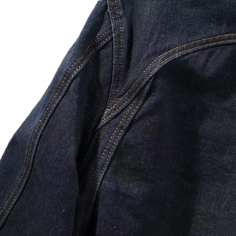 Veste en jean à coutures contrastées pour hommes