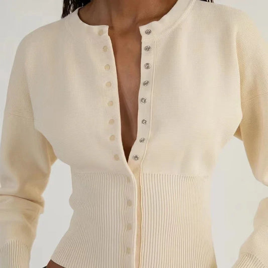 Cardigan en tricot côtelé pour femmes