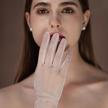 Gants de Mariage Élégants en Tulle Doux pour Femme