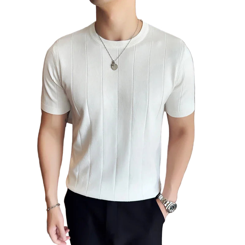 T-shirt à manches courtes à rayures pour hommes