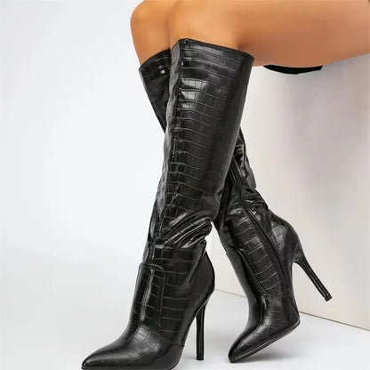 Bottes à bout pointu et fermeture éclair pour femmes