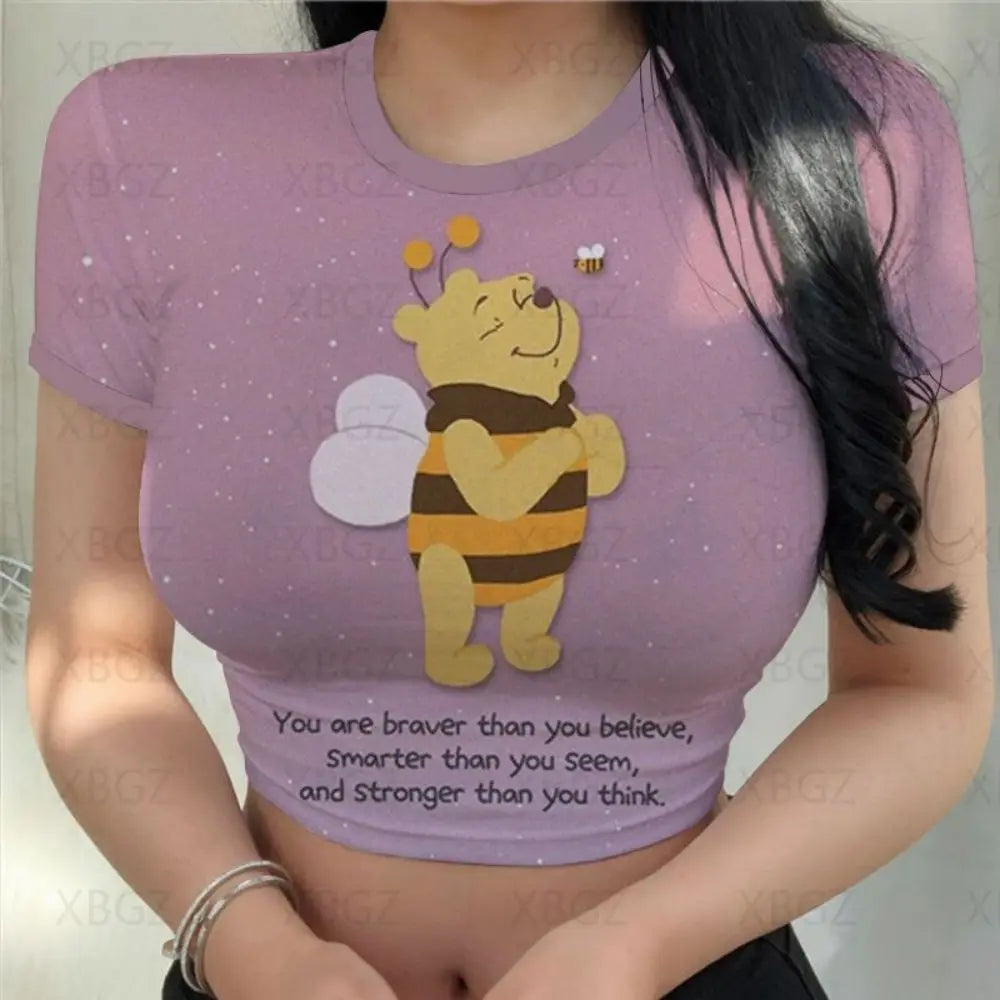 T-shirt Disney Winnie l'ourson pour femmes haut court