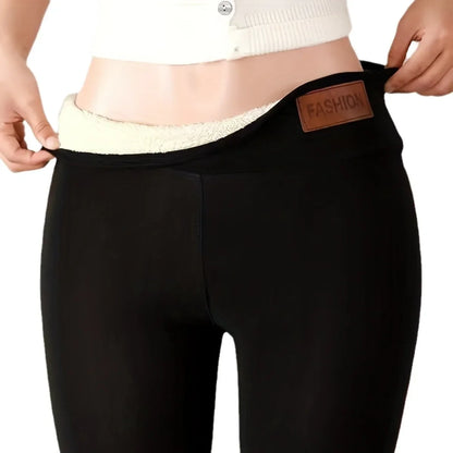 Leggings taille haute en velours d'agneau épais pour femmes